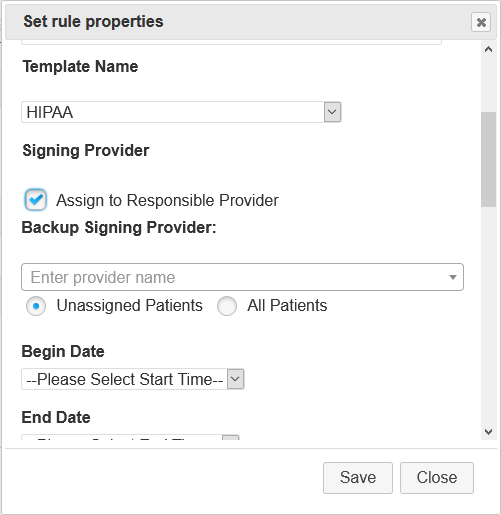Screenshot of Structured Template Add Rule Signing Provider