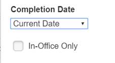 Screenshot of Completion Date Set to Current Date