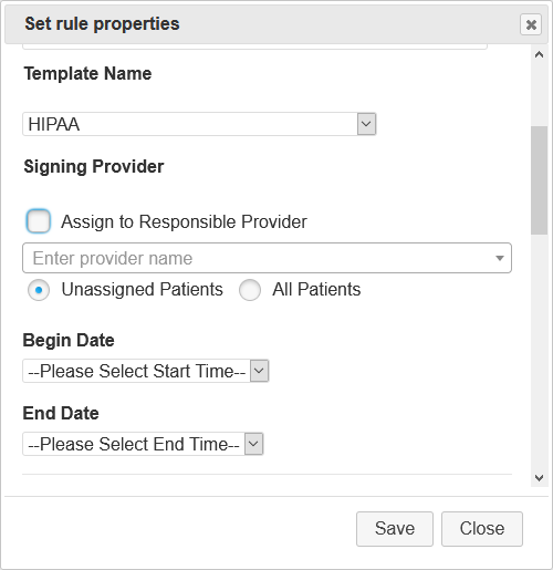 Screenshot of Structured Template Add Rule Signing Provider